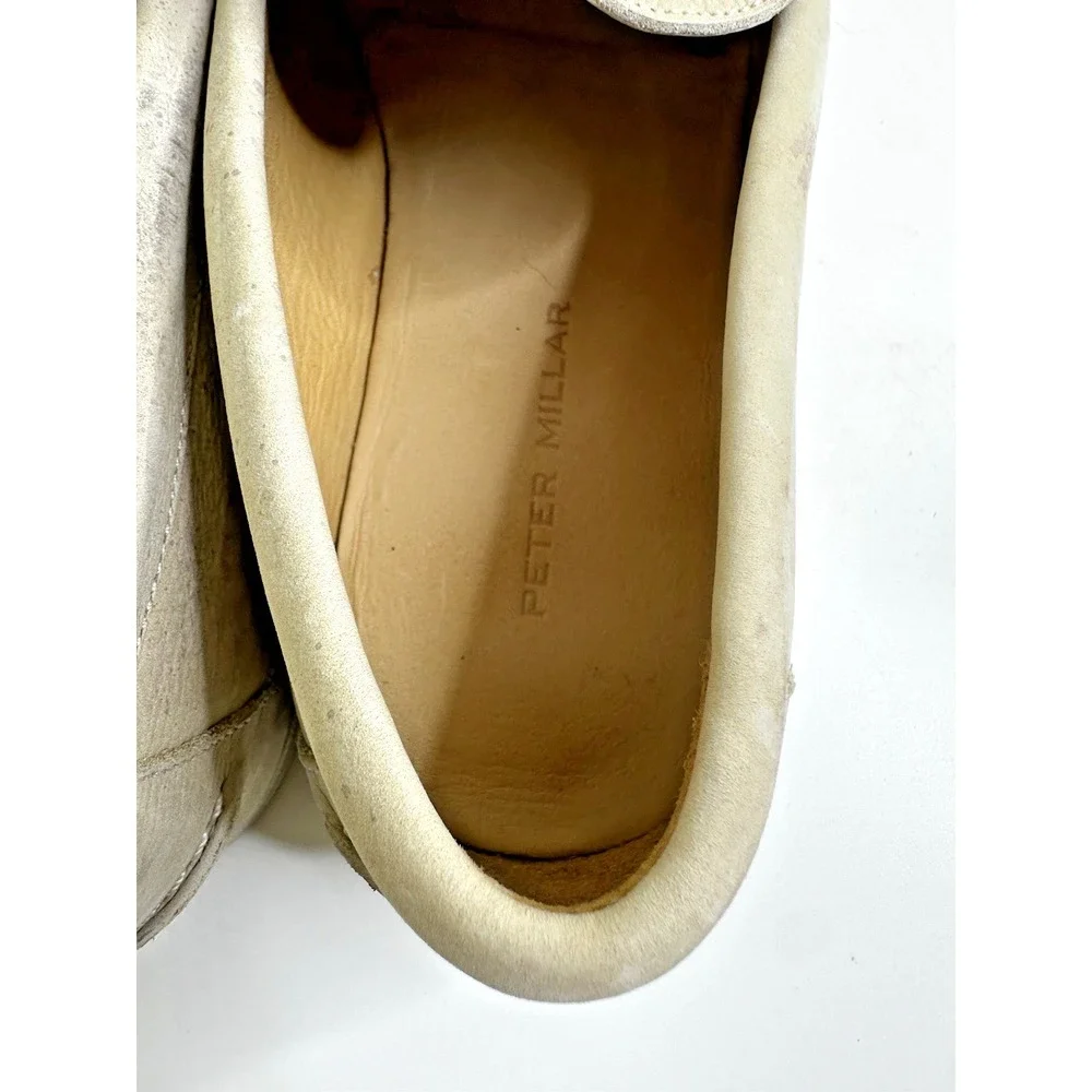 Peter Millar Men's Shoes Sz 11 1/2‎ M Tan Leather Boat Slip On DISTRESSED AS IS